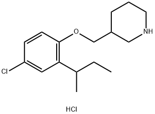 3-{[2-(sec-Butyl)-4-chlorophenoxy]-methyl}piperidine hydrochloride 结构式