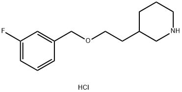 3-{2-[(3-Fluorobenzyl)oxy]ethyl}piperidinehydrochloride 结构式