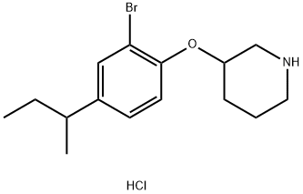 3-[2-Bromo-4-(sec-butyl)phenoxy]piperidinehydrochloride 结构式