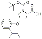 (2S,4S)-1-(tert-Butoxycarbonyl)-4-[2-(sec-butyl)-phenoxy]-2-pyrrolidinecarboxylic acid 结构式