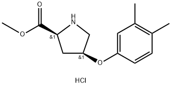 Methyl (2S,4S)-4-(3,4-dimethylphenoxy)-2-pyrrolidinecarboxylate hydrochloride 结构式