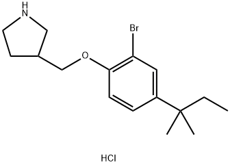 3-{[2-Bromo-4-(tert-pentyl)phenoxy]-methyl}pyrrolidine hydrochloride 结构式
