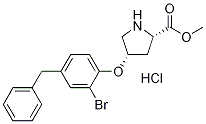 Methyl (2S,4S)-4-(4-benzyl-2-bromophenoxy)-2-pyrrolidinecarboxylate hydrochloride 结构式