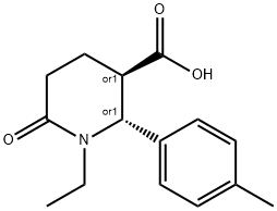 (2R,3R)-1-Ethyl-6-oxo-2-p-tolyl-piperidine-3-carboxylic acid 结构式