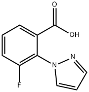 3-Fluoro-2-(1H-pyrazol-1-yl)benzoic acid 结构式