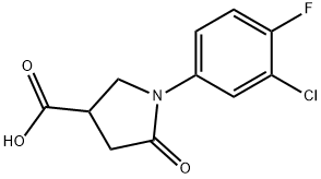 1-(3-氯-4-氟-苯基)-5-氧代-吡咯烷-3-羧酸 结构式