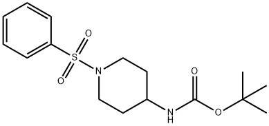 [1-(苯磺酰基)哌啶-4-基]氨基甲酸叔丁酯 结构式
