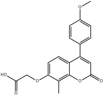 2-[4-(4-甲氧苯基)-8-甲基-2-氧代-苯并吡喃-7-基]氧基乙酸 结构式