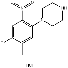 1-(4-Fluoro-5-methyl-2-nitrophenyl)piperazine hydrochloride 结构式