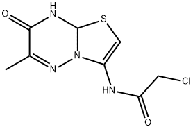2-氯-N-(6-甲基-7-氧代-8,8A-二氢-7H-[1,3]噻唑并[3,2-B][1,2,4]三嗪-3-基)乙酰胺 结构式