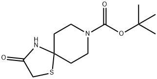 tert-Butyl 3-oxo-1-thia-4,8-diazaspiro[4.5]decane-8-carboxylate 结构式