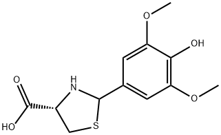 (4S)-2-(4-羟基-3,5-二甲氧苯基)-1,3-噻唑烷-4-羧酸 结构式