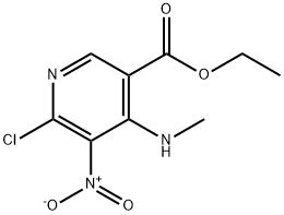 6-氯-4-(甲氨基)-5-硝基烟酸乙酯 结构式