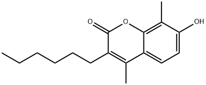 3-己基-7-羟基-4,8-二甲基-香豆素 结构式