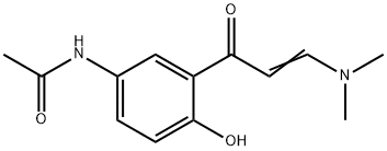 N-{3-[(2E)-3-(二甲基氨基)丙-2-烯酰]-4-羟苯基}乙酰胺 结构式