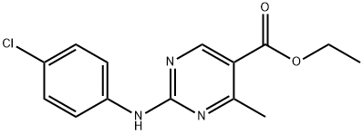 2-[(4-氯苯基)氨基]-4-甲基嘧啶-5-甲酸乙酯 结构式