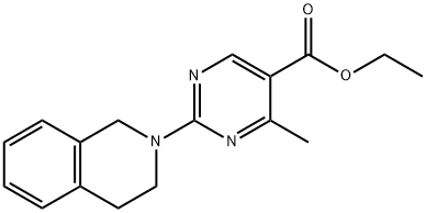 2-(3,4-二氢异喹啉-2(1H)-基)-4-甲基嘧啶-5-甲酸乙酯 结构式