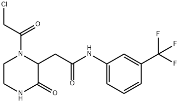 2-[1-(氯乙酰基)-3-氧代哌嗪-2-基]-N-[3-(三氟甲基)苯基]乙酰胺 结构式