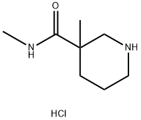 N,3-二甲基哌啶-3-甲酰胺盐酸盐 结构式