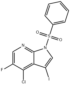 4-氯-5-氟-3-碘-1-(苯磺酰基)-1H-吡咯并[2,3-B]吡啶 结构式