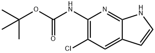 (5-氯-7H-吡咯并[2,3-B]吡啶-6-基)氨基甲酸叔丁酯 结构式