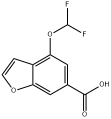 4-(二氟甲氧基)-1-苯并呋喃-6-羧酸 结构式