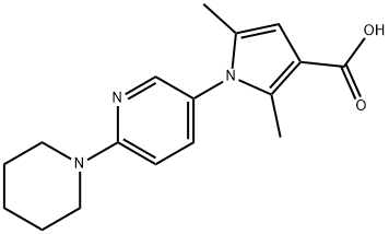 2,5-二甲基-1-(6-哌啶-1-基吡啶-3-基)-3-吡咯羧酸 结构式