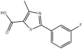 2-(3-氟苯基)-4-甲基-1,3-噻唑-5-羧酸 结构式