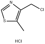 4-(氯甲基)-5-甲基-1,3-噻唑盐酸盐 结构式