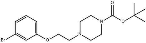 叔-丁基 4-(2-(3-溴苯氧基)乙基)哌嗪-1-羧酸酯 结构式