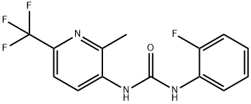 1-(2-氟苯基)-3-(2-甲基-6-(三氟甲基)吡啶-3-基)脲 结构式