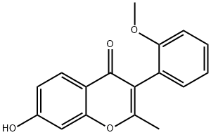 7-羟基-3-(2-甲氧苯基)-2-甲基-色酮 结构式