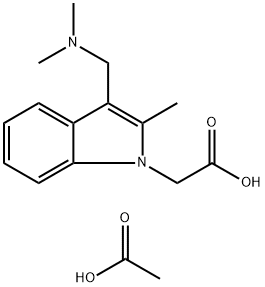 (3-DIMETHYLAMINOMETHYL-2-METHYL-INDOL-1-YL)-ACETIC ACID ACETATE 结构式