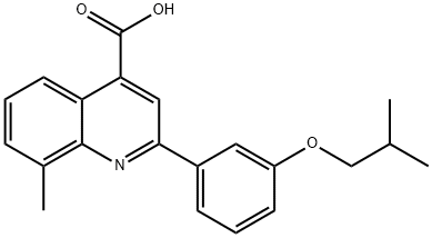 2-(3-异丁氧基苯基)-8-甲基喹啉-4-羧酸 结构式