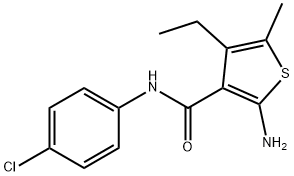 2-氨基-N-(4-氯苯基)-4-乙基-5-甲基噻吩-3-甲酰胺 结构式