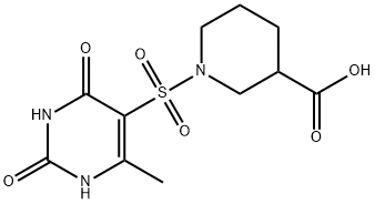 1-[(2,4-二氧代-6-甲基-1H-嘧啶-5-基)磺酰基]3-哌啶甲酸 结构式