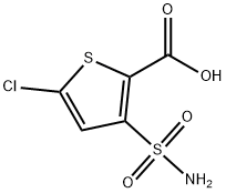 3-(Aminosulfonyl)-5-chlorothiophene-2-carboxylic acid 结构式