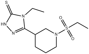 4-Ethyl-5-[1-(ethylsulfonyl)piperidin-3-yl]-4H-1,2,4-triazole-3-thiol 结构式