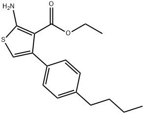 2-氨基-4-(4-丁基苯基)噻吩-3-甲酸乙酯 结构式