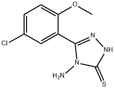 4-氨基-5-(5-氯-2-甲氧苯基)-4H-1,2,4-三唑-3-硫醇 结构式