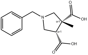 (3R,4S)-1-benzyl-3-methylpyrrolidine-3,4-dicarboxylic acid 结构式