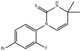 1-(4-溴-2-氟苯基)-4,4-二甲基-1,4-二氢嘧啶-2-硫醇 结构式