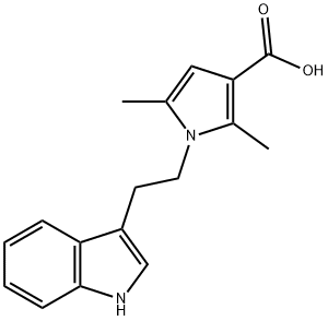 1-[2-(1H-吲哚-3-基)乙基]-2,5-二甲基-3-吡咯羧酸 结构式