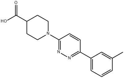 1-[6-(3-甲基苯基)哒嗪-3-基]哌啶-4-羧酸 结构式