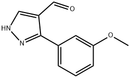 3-(3-甲氧苯基)-1H-吡唑-4-甲醛 结构式