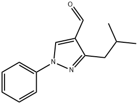 3-(2-甲基丙基)-1-苯基-吡唑-4-甲醛 结构式