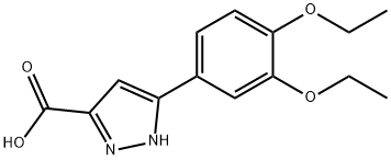 5-(3,4-diethoxyphenyl)-1H-pyrazole-3-carboxylic acid 结构式