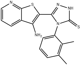 5-(3-aminothieno[2,3-b]pyridin-2-yl)-4-(2,3-dimethylphenyl)-4H-1,2,4-triazole-3-thiol 结构式