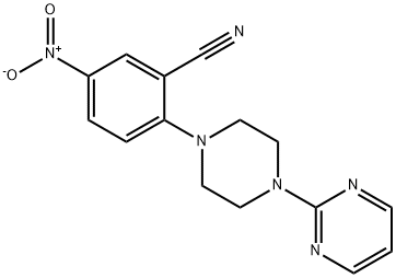 5-硝基-2-(4-嘧啶-2-基哌嗪-1-基)-苯甲腈 结构式