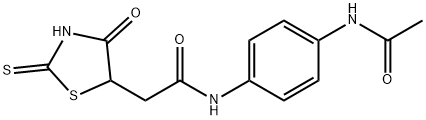 N-[4-(acetylamino)phenyl]-2-(2-mercapto-4-oxo-4,5-dihydro-1,3-thiazol-5-yl)acetamide 结构式